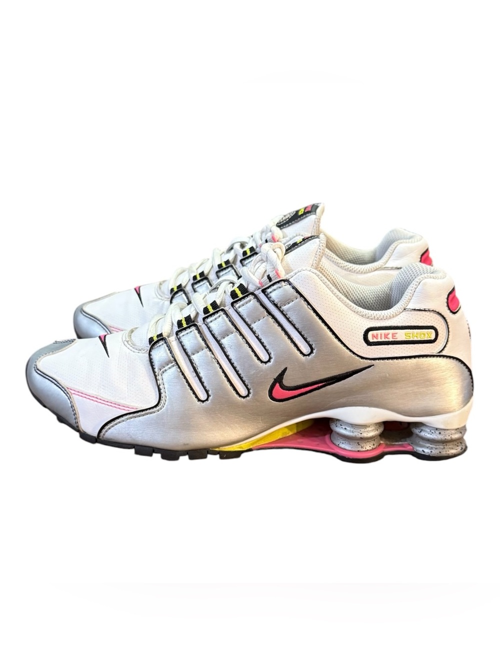 Nike Shox White Metallic/Silver/Pink Women’s Size 9.5 Rare Color-way - Picture 3 of 10
